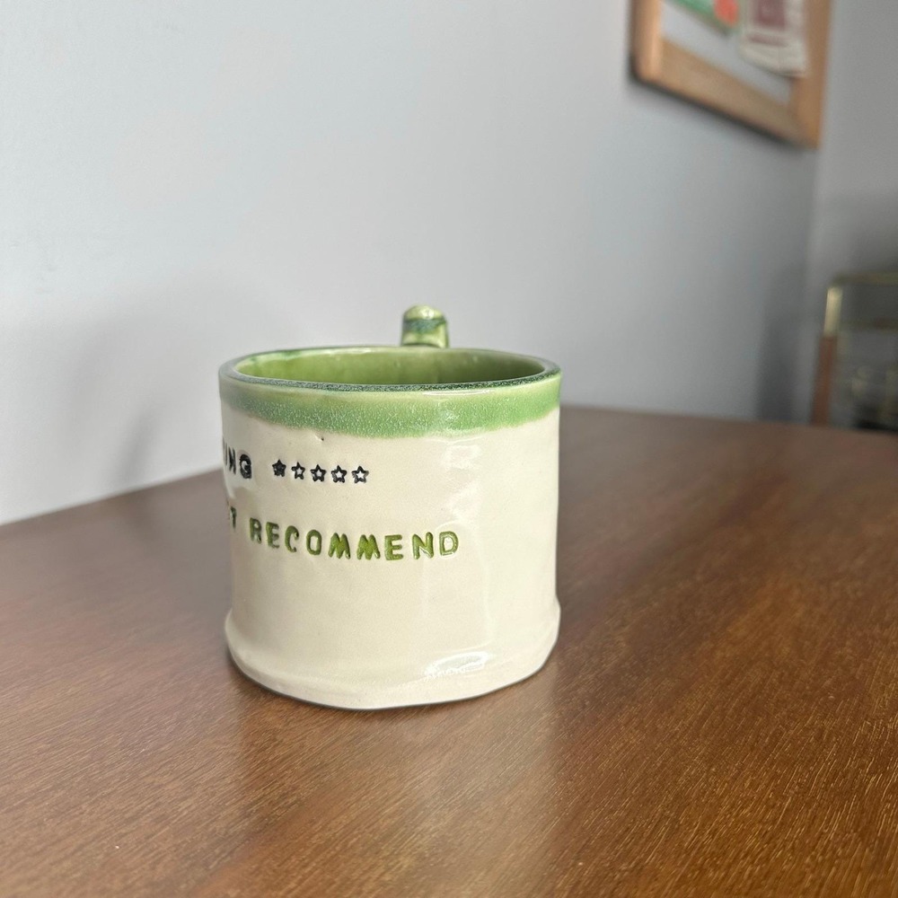 Studio Pottery Adulting Do Not Recommend Mug Signed Funny Thumb Rest Drip Glaze - Picture 9 of 12